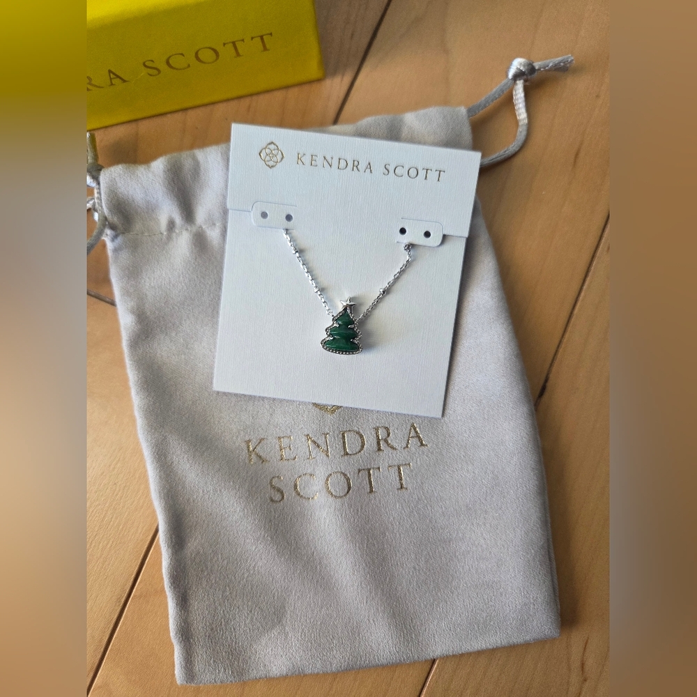 Kendra Scott Holiday Tree Silver Short Pendant Necklace